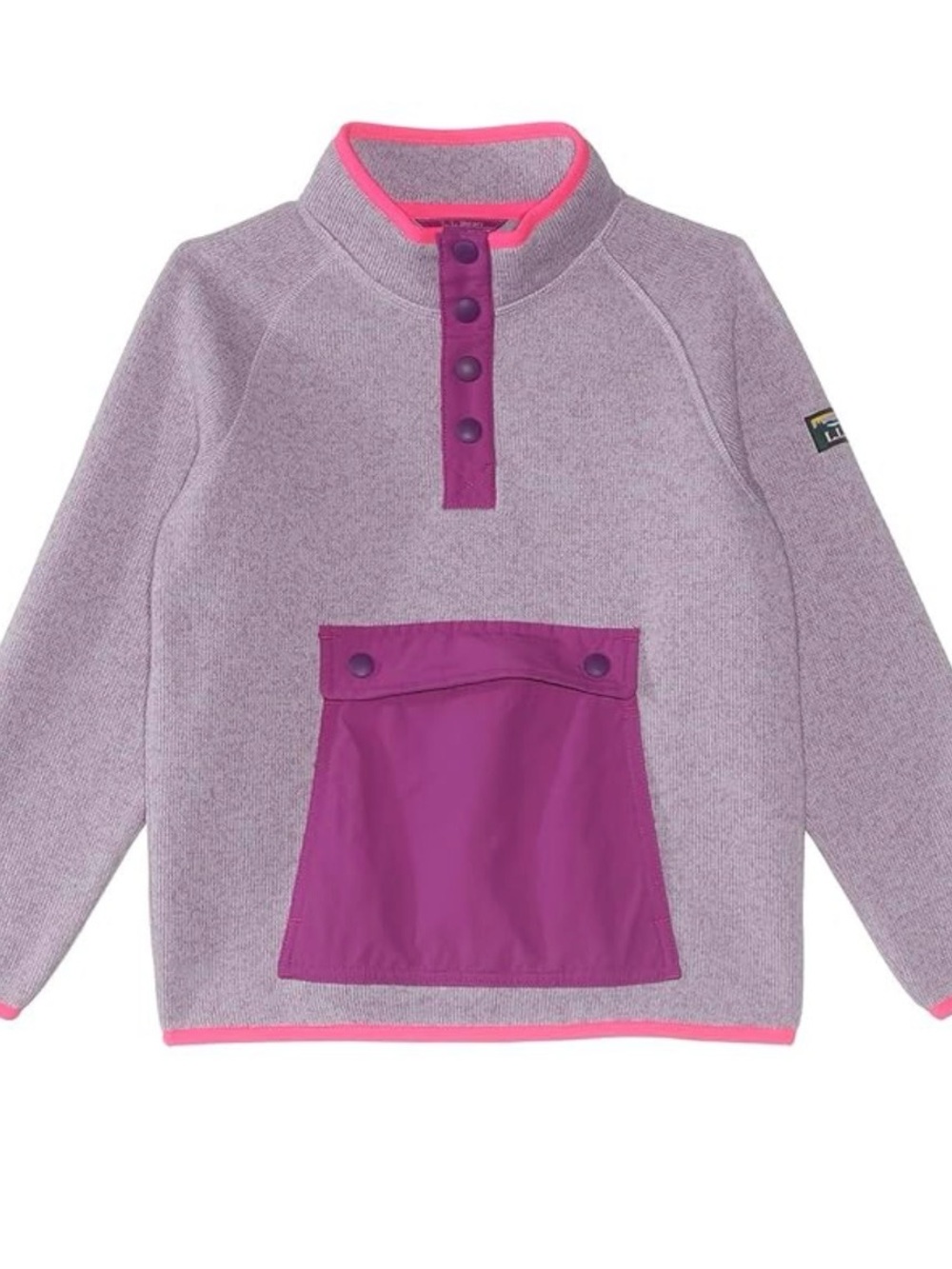 LL Bean - Kids Fleece Pullover with Front Pocket - Purple NWT